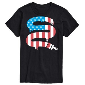 Men's - Instant Message - Paintbrush Painting American Flag Short Sleeve Graphic T-Shirt - 1 of 4