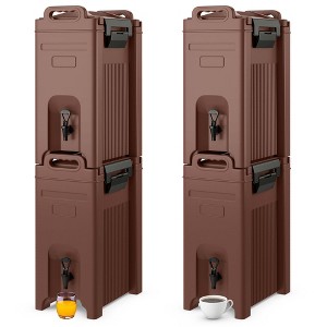 Costway 1/2/3/4 PCS Insulated Beverage Server/Dispenser 5 Gallon Hot & Cold Drinks with Handles Coffee - 1 of 4