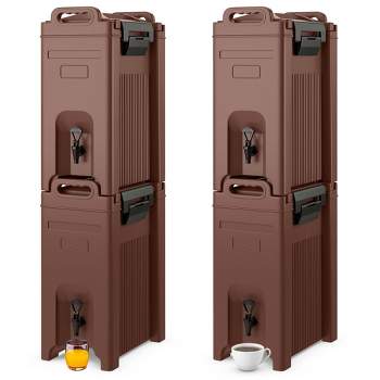 Costway 1/2/3/4 PCS Insulated Beverage Server/Dispenser 5 Gallon Hot & Cold Drinks with Handles Coffee