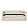VYNXARIA Beige Modern Style Twin Size Upholstered Daybed with Trundle - Ideal for Guest Rooms, Small Bedrooms & Study Rooms - 4 of 4