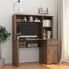 INFURNIC Decorative Bookshelf Wood Executive Desk Teens Student Desk with Hutch and Drawers for Office Study, Black, 51.18"*24.8"*59.44" - 2 of 4
