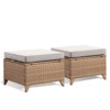Buenhomino Patio Wicker Ottomans Set of 2, Multipurpose Outdoor Ottomans for Patio, Additional Seating, Footrest, Side Table, Removable Cushions - 3 of 4