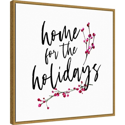 22" x 22" Gold Framed Holiday Canvas Print