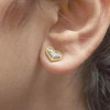 Haus of Brilliance 10K Yellow Gold 1/10 Cttw Diamond Heart and Beaded Halo Stud Earrings - 4 of 4