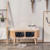 Nordlys Velvet and Rattan Storage Bench Exotic Boho Upholstery Entry - 2 of 4