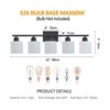Maliang Black Modern Vanity Light Over Mirror, Wall Sconces with Milky White Frosted Glass Shades, (Bulbs Not Included) - 3 of 4