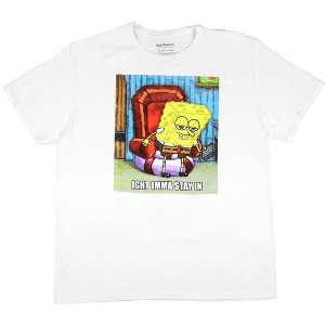 Nickelodeon Men's SpongeBob SquarePants STAY IN Meme Adult Short Sleeve T-Shirt - 1 of 3