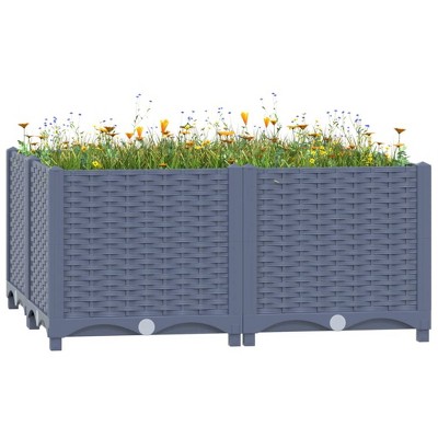 vidaXL Garden Planters 2 pcs Water Hyacinth Black