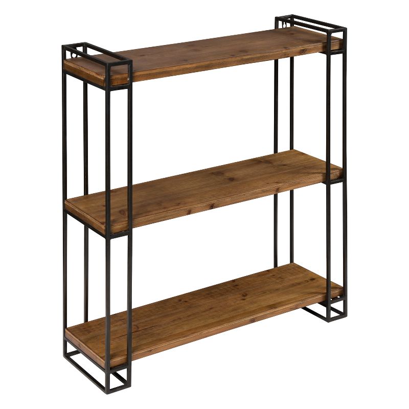 30" x 26" Lintz Wood and Metal Floating Wall Shelves - Kate and Laurel All Things Decor, 6 of 10