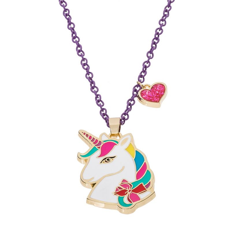 JoJo Siwa Unicorn with Heart Charm Pendant Necklace, 16"+3", 1 of 5