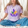 Simply Sage Market Women's Feathered Mask Sparkle Short Sleeve Garment Dyed Tee - 2 of 4