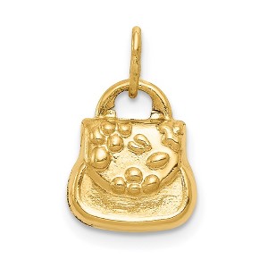 Black Bow Jewelry 14k Yellow Gold Polished 3D Purse Charm, 10mm - 1 of 4
