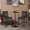Tangkula Set of 4 Bar Stools 25inch Counter Height Barstool Pub Chair Rubber Wood Black - 2 of 4