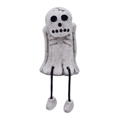 Transpac Resin Spooky Skull Shelf Sitter Decorative Figurine for Halloween Black Tabletop Mantel Decor Indoor Use Spot Clean Care Gift Giving and
