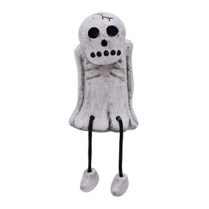 Transpac Resin Spooky Skull Shelf Sitter Decorative Figurine for Halloween Black Tabletop Mantel Decor Indoor Use Spot Clean Care Gift Giving and - 1 of 1
