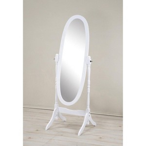 PAGED Oval Full Length Mirror, Leaning Floor Full Body Mirror with Wood Frame,Suitable for Bedroom,Living Room,Cloakroom - 1 of 4