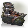 28" Resin 3-Tier Rainforest Fountain with LED Lights Bronze - Alpine Corporation: Outdoor Water Fixture, Electric Power, No Battery Required - 3 of 4