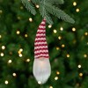 Northlight 8" Lighted Red and White Knit Gnome Head Christmas Ornament - 2 of 4