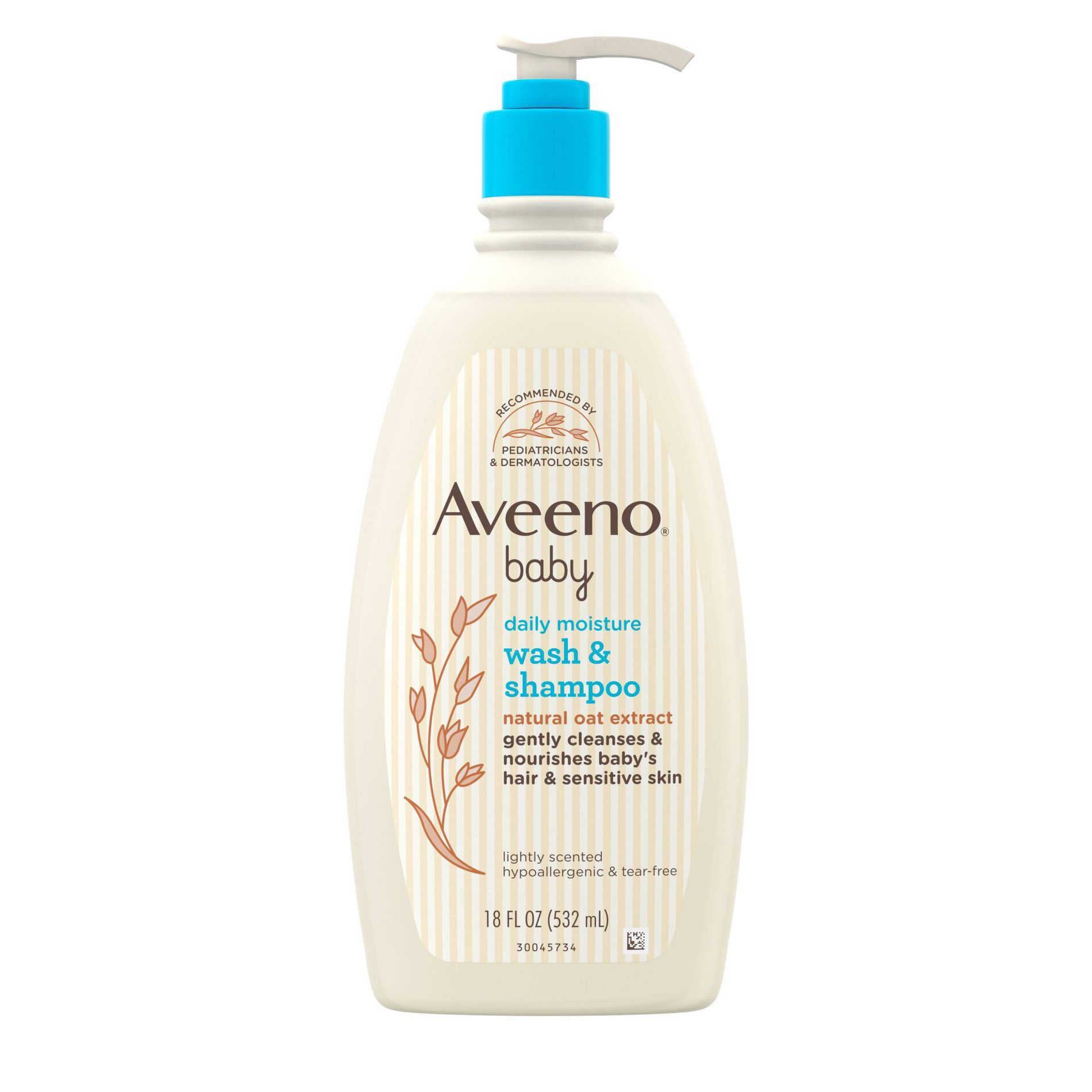 Aveeno Baby Daily Moisture Gentle Body Bath Wash & Shampoo - Lightly Scented - 18 fl oz