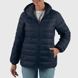Alpine Swiss Eva Womens Hooded Puffer Jacket Down Alternate Coat Warm Water-Resistant Packable Winter Outerwear Zip Pockets - 1 of 4