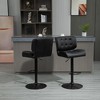 Adjustable Bar Height Stools Set of 2 with Padded Seat, Button Tufted Back, and Metal Footrest for Home Bar or Kitchen - 3 of 4