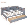 Wooden Daybed with USB Port and Storage Drawers, Platform Bed Frame with Side Shelves for Guest or Teen Room-Cuddlewood - 4 of 4