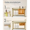 Elegant 3-Tier HOME Bar Cart with Wine Rack & Glass Holder, Mobile Beverage Serving Cart for Kitchen, Marble White and Pale Gold - 3 of 4