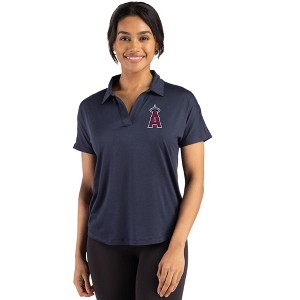 Los Angeles Angels Cutter & Buck Coastline Epic Comfort Recycled Womens Dolman Polo - Navy Blue - Medium - 1 of 1