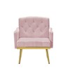 PAGED Velvet Accent Chairs,Tufted Arm Chair with Metal Legs,Comfy Chairs for Living Room,Bedroom - 2 of 4