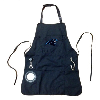 Evergreen NFL Carolina Panthers Ultimate Grilling Apron Durable Cotton with Beverage Opener and Multi Tool