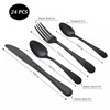 DOMETOUR 24 Pcs Stainless Steel Flatware Cutlery Set, Silverware Set Service for 6 People, Includes Forks Spoons Steak Knives - 2 of 4