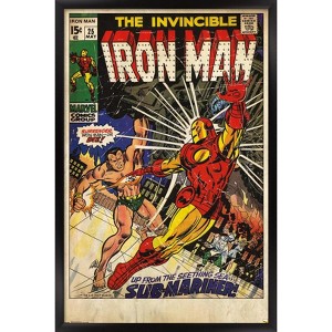 Trends International 24X36 Marvel Comics - Iron Man - Cover #25 Framed Wall Poster Prints - 1 of 4