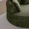 CAVINAS Round Corduroy Floor Chair,Accent Chair with 3 Pillows,Modern Boneless Foam Deep Seat Circle Chaise for Living Room,Bedroom,Office - 4 of 4