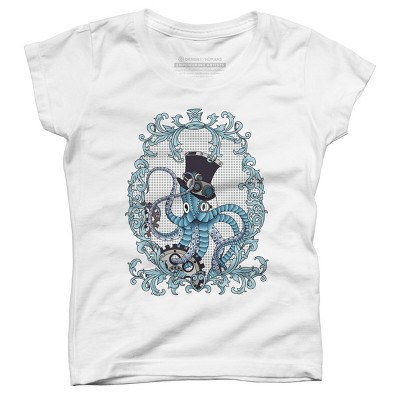 Girl's Design By Humans Steampunk Octopus By paviash T-Shirt