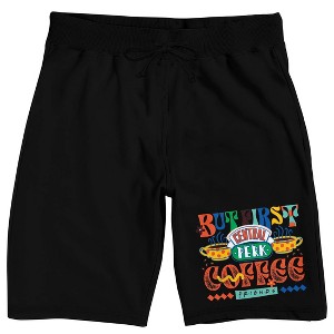 Friends TV Series Central Perk Men's Black Graphic Sleep Shorts - 1 of 4