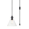 Elegant Lighting Destry 1 Light Black plug-in Pendant With Clear Glass - 3 of 4