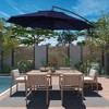 CLIHOME 11 ft. Outdoor Cantilever Umbrella 360-degree Rotation Patio Offset Umbrella with Cross Base - 3 of 4