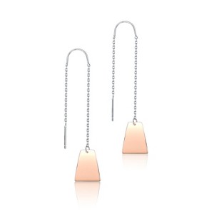 Guili Stylish Sterling Silver Dangling Earrings with 18k Rose Gold Plating for a Chic and Contemporary Look, Elevating Your Jewelry Style - 1 of 3