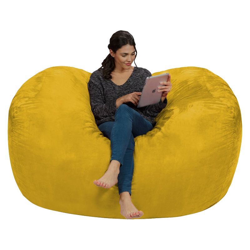 6' Large Bean Bag Lounger with Memory Foam Filling and Washable Cover - Relax Sacks, 1 of 7