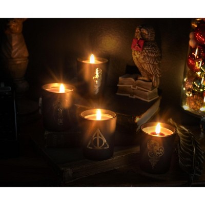 Black Soy Wax Scented Candle Set with Wizard Symbols