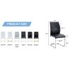 Akoasm Modern Upholstered High Toughness PU Arch Dining Chair Study Chair With Arched Metal Silver Leg Set of 6 For Hotel Living Room & Bedroom-Black - 4 of 4