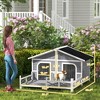 Dog House Outdooren Dog Kennel Weatherproof with Porch, Openable Roof, Removable Bottom, Elevated Floor, Double Room - 3 of 4