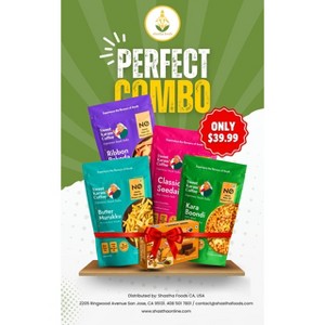 Shastha Sweet Karam Coffee Combo D - Butter Murukku , Seedai , Karaboondhi , Ribbon Pakkoda ,Filter Coffee Mysore Pak - Pack of 5 , Total 820 gm - 1 of 1