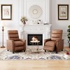 Garvee Recliner Chair for Living Room Lounge Chaise Wingback Single Sofa Modern Home Theater Seating, Adjustable Height, Faux Leather, Brown - 2 of 4
