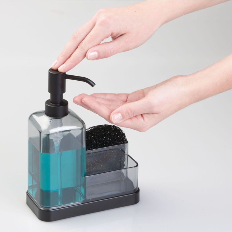 mDesign Plastic Kitchen Sink Countertop Hand Soap Dispenser, 3 of 8