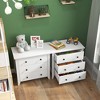 Tangkula 3 Drawer Dresser Chest of Drawers Bedside Table for Living Room Bedroom White - 4 of 4