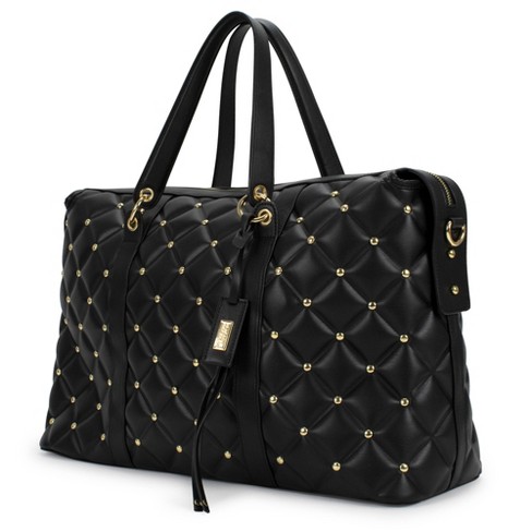 Black Large Quilted Weekender Bag