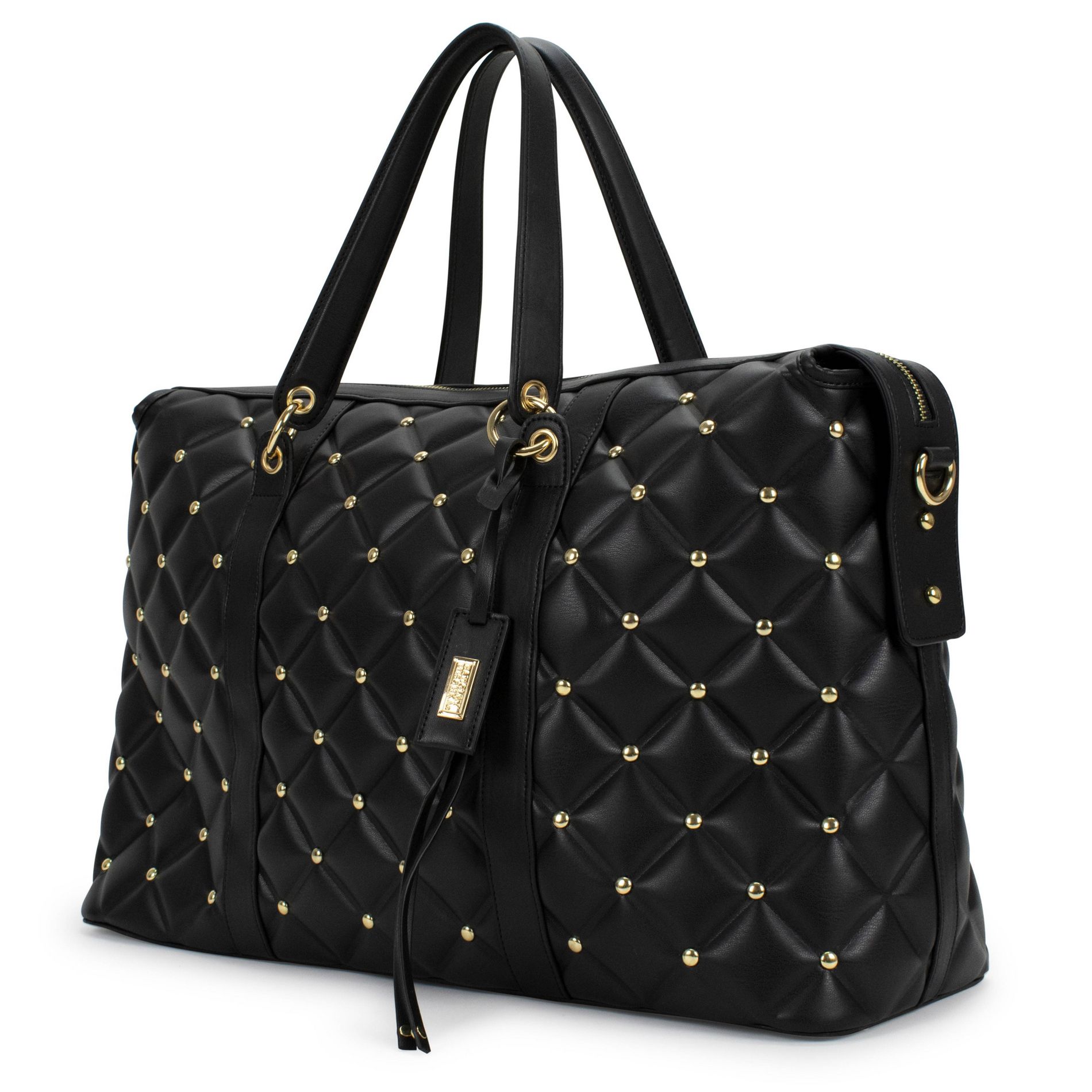 Badgley Mischka Quilted Travel Weekender Bag - Black
