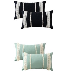REGALWOVEN 4 Pcs Boho Modern Striped Decorative Throw Pillow Cover for Living Room Bed Sofa - 1 of 4