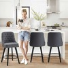 Ridstar Set of 2 Modern Counter Bar Stools For Living Room, Bedroom & Bar-Gray - 3 of 4